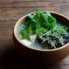 姫みつばととろろ昆布、豆腐のお味噌汁